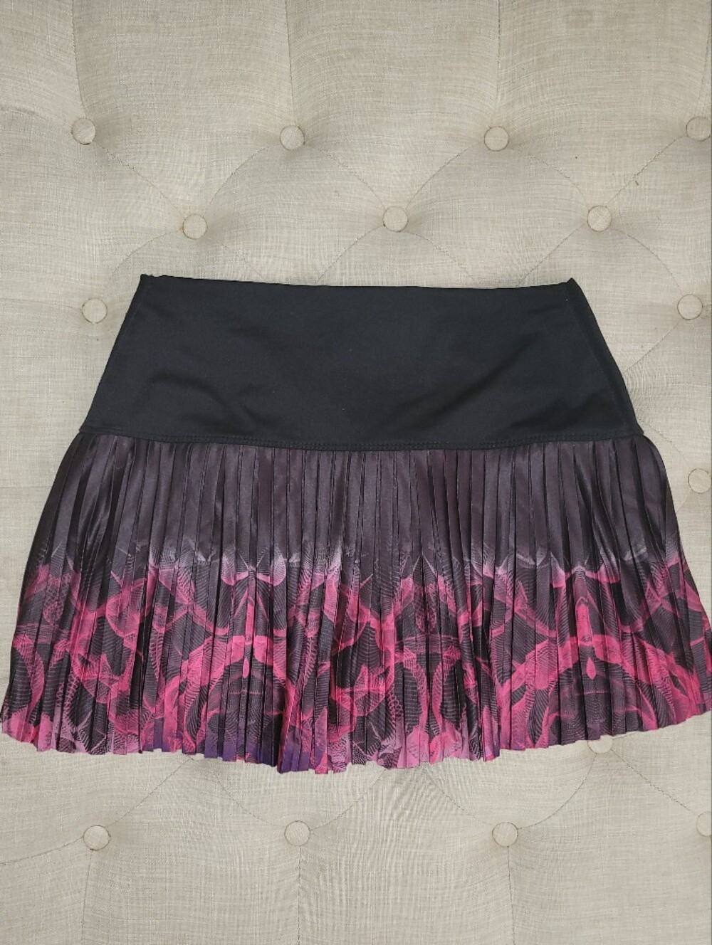 Lucky In Love Tennis Skirt Bms Hi-Chop Pleated Skort - Black Pink Sz Medium View 4